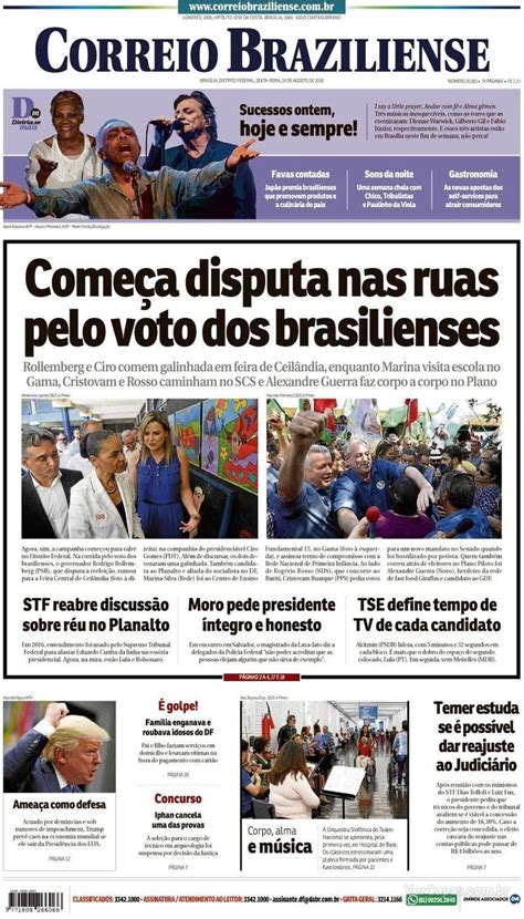 Capa Correio Braziliense Sexta De Agosto De