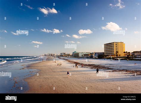 View Of The Atlantic Ocean And The Beach From The Pier In Daytona Beach