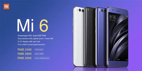 Xiaomi Mi 6 Launched With Snapdragon 835 Soc Dual Rear Camera And