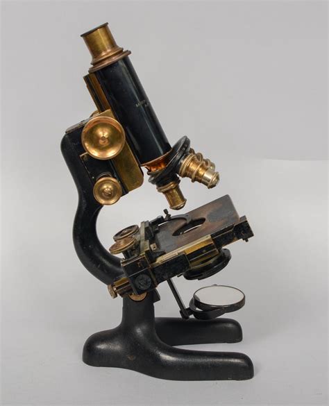 Bausch And Lomb Antique Brass And Iron Microscope At 1stdibs