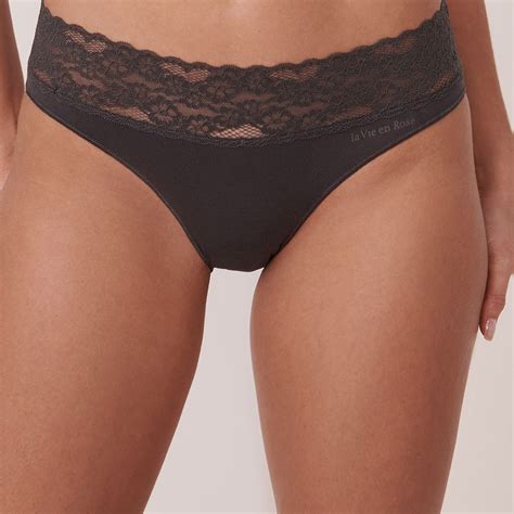 Buy La Vie En Rose Cotton And Lace Band Bikini Panty Online