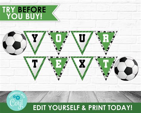 Soccer Birthday Banner Soccer Banner Soccer Birthday Soccer | Etsy