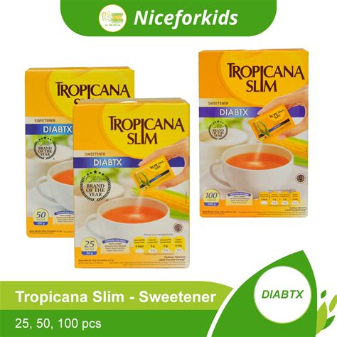 Jual Tropicana Slim Sweetener Diabtx Kemasan Box Isi 25pcs 50pcs