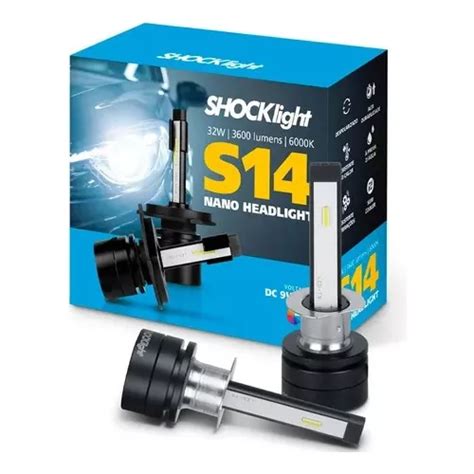 Par De Lâmpada Super Led Nano S14 H1 Super Branca Shocklight