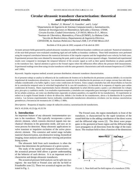 Pdf Circular Ultrasonic Transducer Characterization Circular