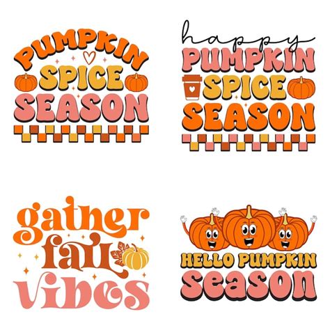 Calabaza retro y caída svg archivo de diseño Vector Premium