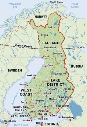 Mapa De Finlandia Fisico Politico