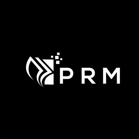 PRM credit repair accounting logo design on BLACK background. PRM creative initials Growth graph ...