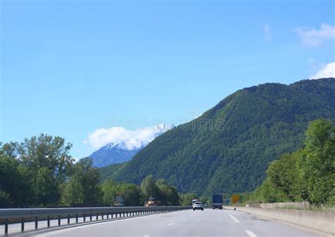 Road along the Alps editorial photo. Image of truck, italy - 80256241