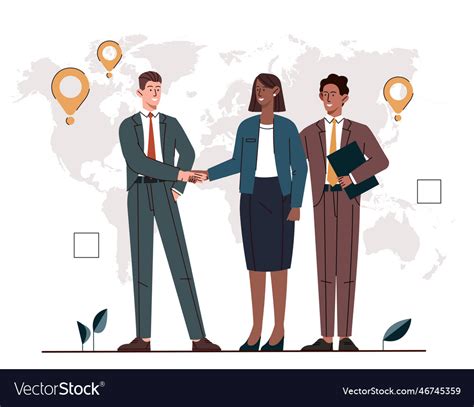 International Cooperation Concept Royalty Free Vector Image