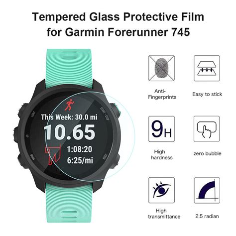 2pcs Watch Tempered Glass Film For Garmin Forerunner 745 Screen