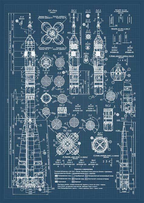 SOVIET ROCKET blueprint Digital Art by Dennson Creative - Fine Art America