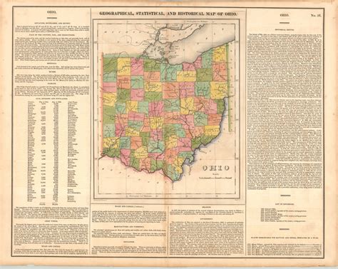 Geographical, Statistical and Historical Map of Ohio | Curtis Wright Maps