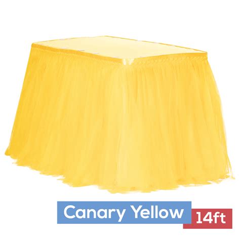 Sheer Tulle Tutu Table Skirt 14ft Long Canary Yellow