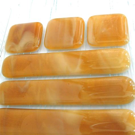 Amber Fused Glass Drawer Pull Cabinet Pulls Furniture Etsy