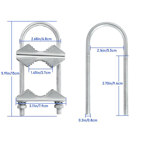 GetUSCart Double Antenna Mast Clamp V Jaw Block With U Bolts Heavy