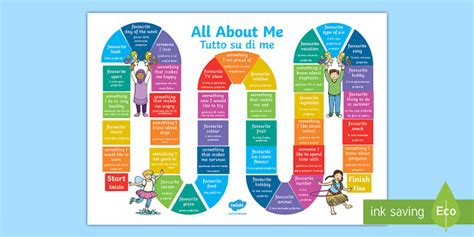 All About Me Board Game English Italian All About Me Board Game