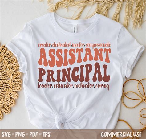 Teacher Svg Assistant Principal Svg School Staff Svg Wavy Etsy