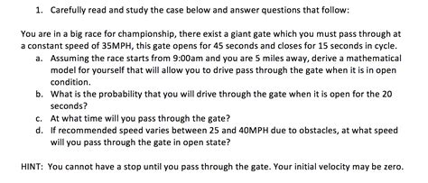 Carefully Read And Study The Case Below And Answer Chegg