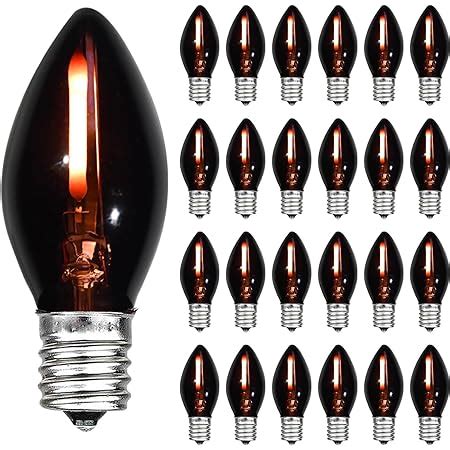 SOTOPOO 25 Pack LED Black Light Bulbs E12 Black Light Bulb C7