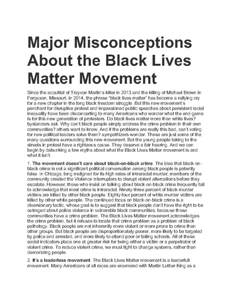 Debunking Myths About the Black Lives Matter Movement: Insights