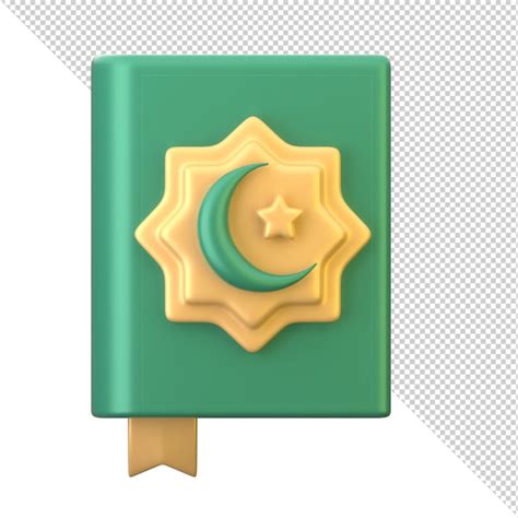 Premium PSD 3d Ramadan Quran Hadits Icon