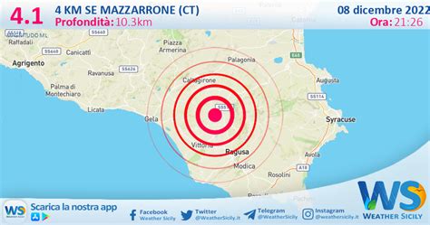 Scossa Di Terremoto Magnitudo 4 1 Nei Pressi Di Mazzarrone CT