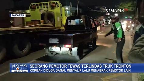 Diduga Gagal Nyalip Seorang Pengendara Motor Tewas Terlindas Truk Di