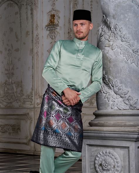 Baju Melayu Tailored Fit Mint Green Kualiti Designer Harga Luarbiasa