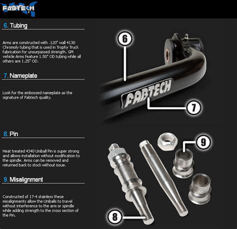 Fabtech Silverado Sierra 1500 2014 2018 UniBall Upper Control Arm