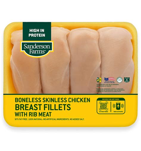 Boneless Skinless Chicken Breast Fillets With Rib Meat Sanderson Farms