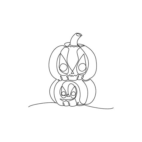 Premium Vector Pumpking Single Continuous One Line Out Line Vector