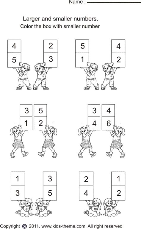 Smaller Numbers Worksheets Free Worksheets Samples