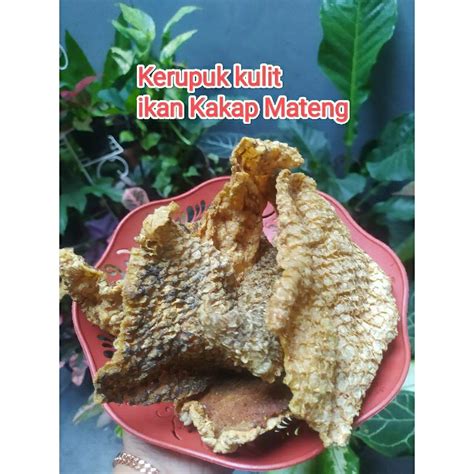 Jual Kerupuk Kulit Ikan Kakap Matang Kemasan 100 Gram Tanpa Tepung Enak