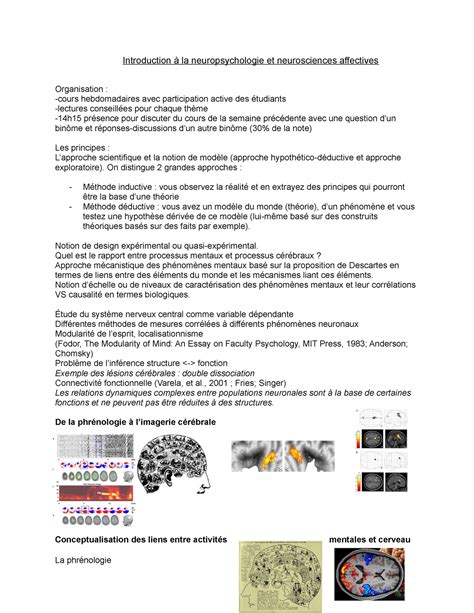 Neuropsy Premier Cours Dintro Introduction La Neuropsychologie