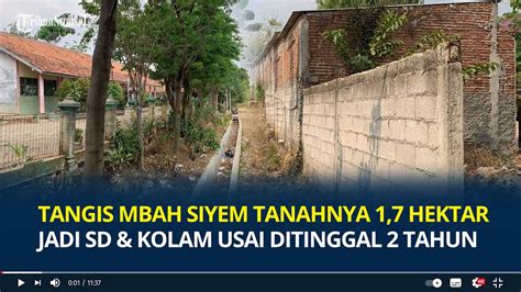 Tangis Mbah Siyem Tanahnya 1 7 Hektar Jadi SD Dan Kolam Usai Ditinggal