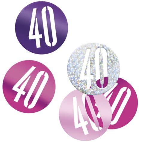 Tafelconfetti 40 Jaar Roze 14gr Partywinkel