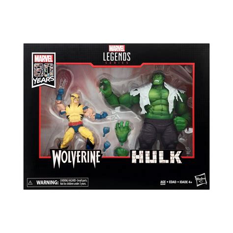 Marvel Legends 80th Anniversary Wolverine Vs Hulk Action Figure 2 Pac Action Figures And