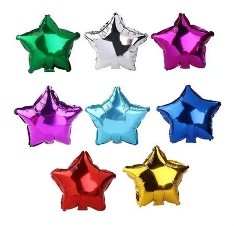 Globos Metalicos De Estrella Pulgadas Colores Surtidos Mercadolibre