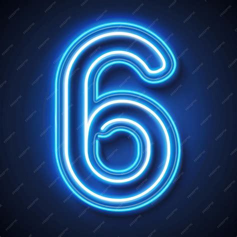 Premium Photo | Number 6 neon sign number six on a dark background