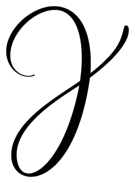 Premium Vector Hand Drawn Vector Calligraphy Letter J Script Capital