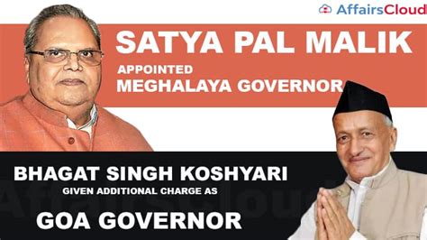 Satya Pal Malik Appointed As Governor Of Meghalaya Maharashtra