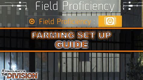 The Division Farming Set Up Guide Quick Field Proficiency Caches