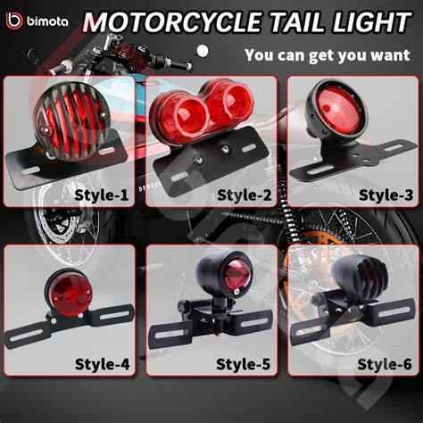 Bimota Motorcycle Taillights With Grill Cafe Racer Tail Light License