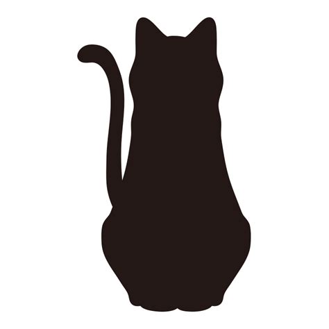 猫のシルエット6座る猫の無料 フリー イラスト かわいい手描きの無料素材てがきっず保育園小学校介護施設にぴったりのフリー素材イラスト