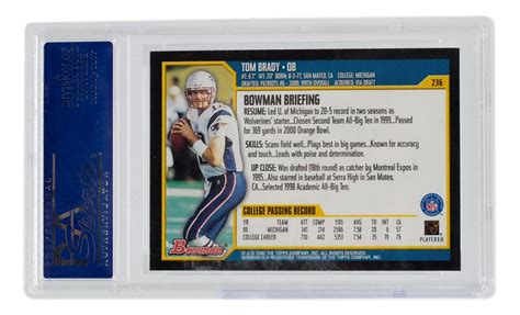 Tom Brady 2000 Bowman 236 RC PSA 10 Pristine Auction