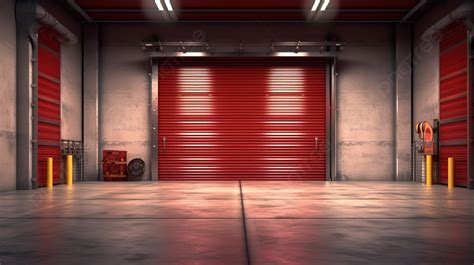 D Rendering Of Garage With Roller Door Opened Background Garage