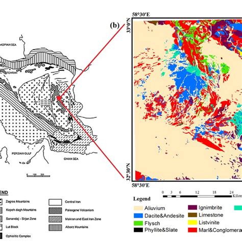 A Structural Zones Of Iran And B Simplified Geological Map Of The