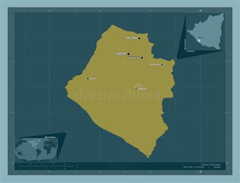 Carazo Nicaragua Solid Labelled Points Of Cities Stock Illustration