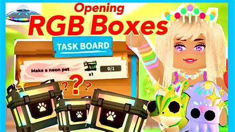 Opening RGB Boxes In Adopt Me Making A Mega Neon Pet For RGB Task